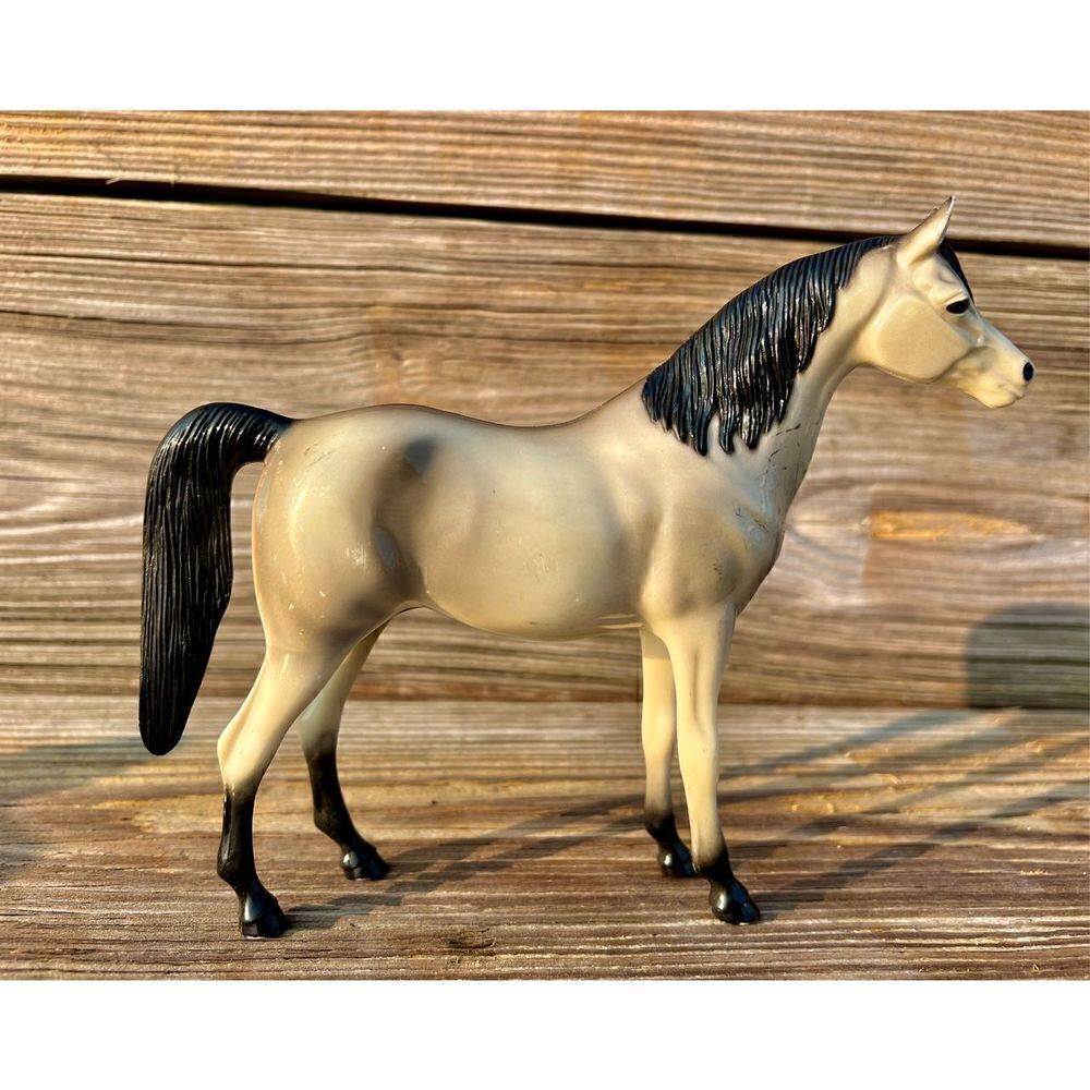 Vtg Hartland Arabian Stallion Pony Horse Lt Grey/Grey Streak Black Mane/Tail